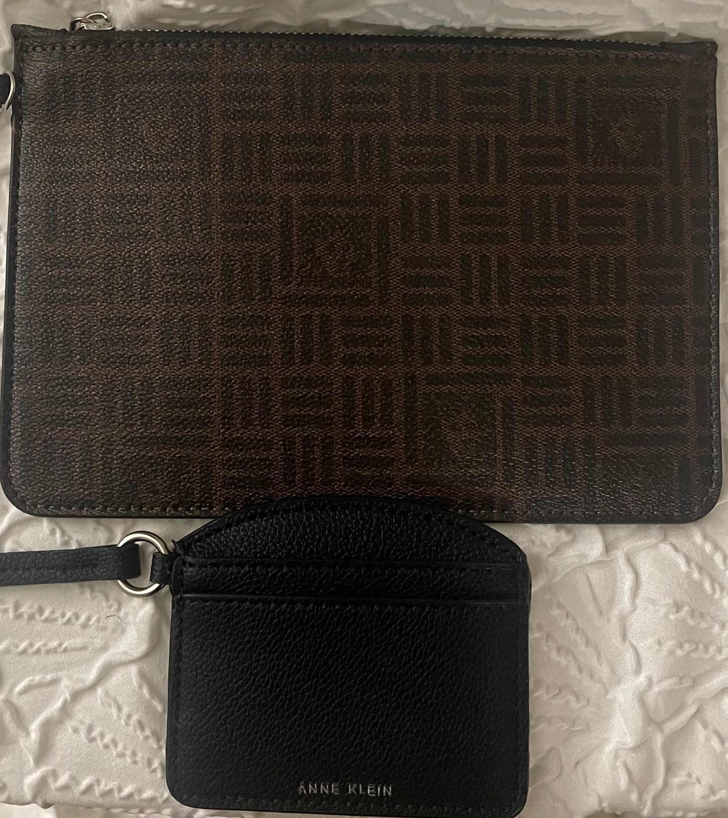 Anne Klein Signature Wallet & Card Holder Set - Brown/Black - Brand New