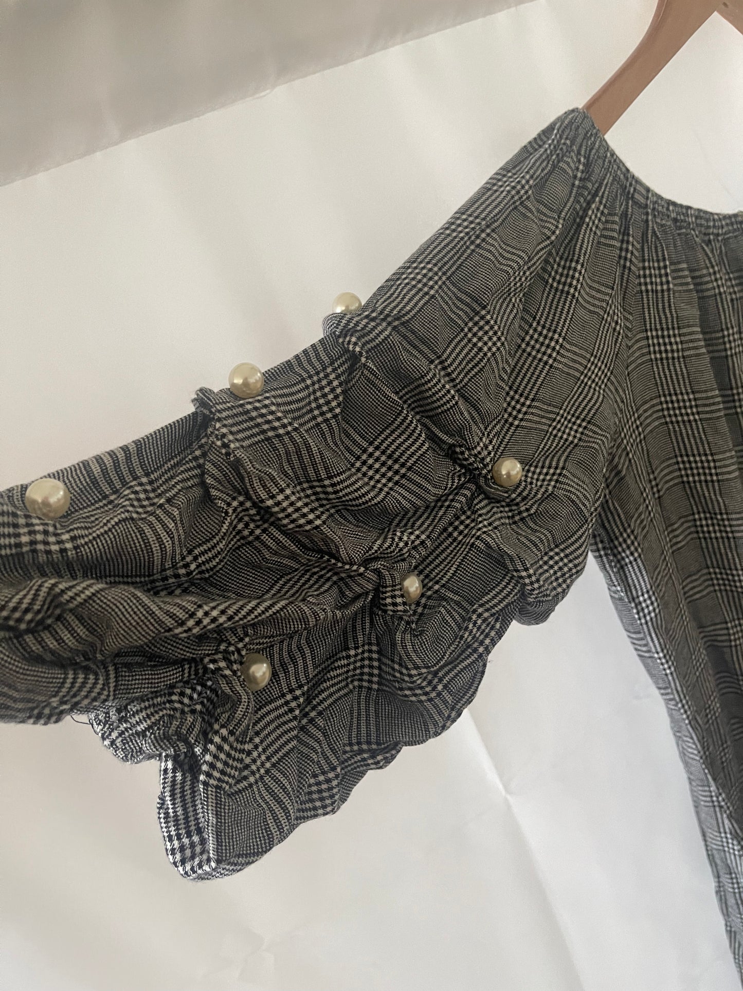 MSK Women’s Plaid Blouse - Size Large - 3/4 Sleeve with Button Details